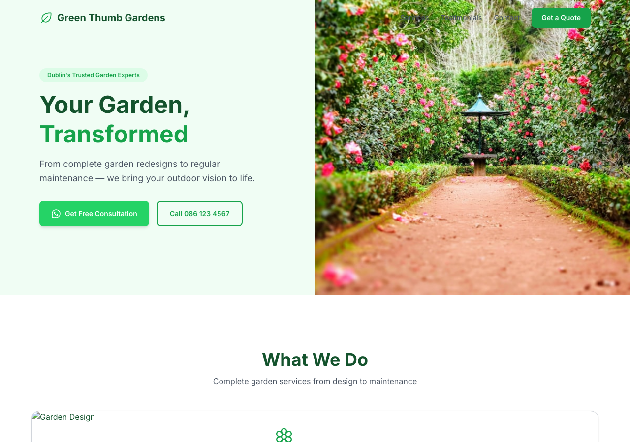 Green Thumb Gardens website screenshot